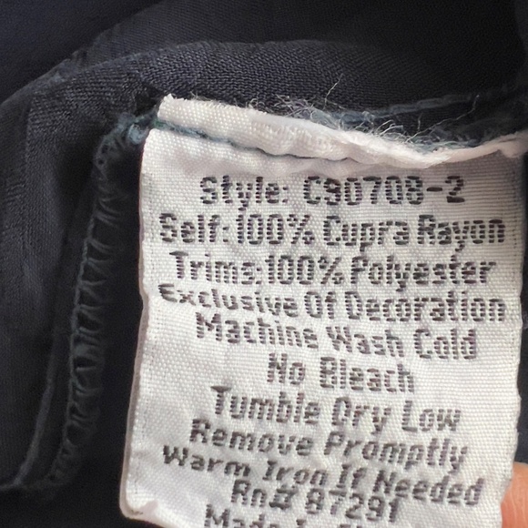 Johnny Was floral rayon embroidered tunic top sz XS blue multicolor buttons tie - Picture 8 of 16